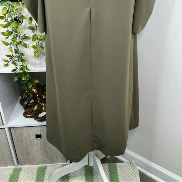 TOPSHOP Dark Green Keyhole Cold Shoulder A Line Dress Size 6 - Picture 8 of 11